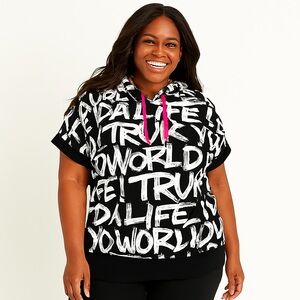 Lil Wayne Trukfit Black & White Graffiti Hoodie – Women’s 1X